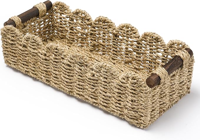 Toilet Paper Storage Basket Bathroom Counter Organizer Wicker Baskets by HOSROOME
