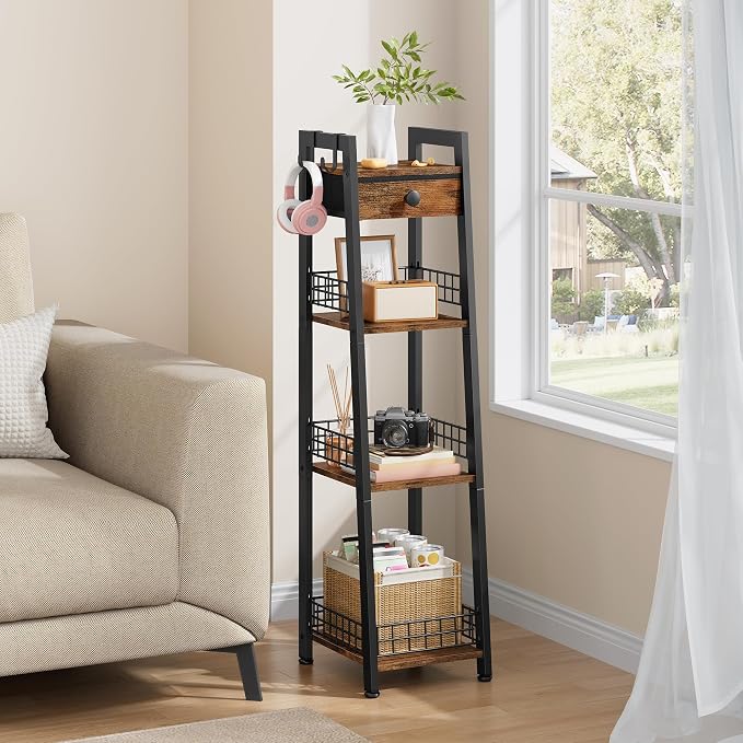 4-Tier Narrow Ladder Shelf - Image 2