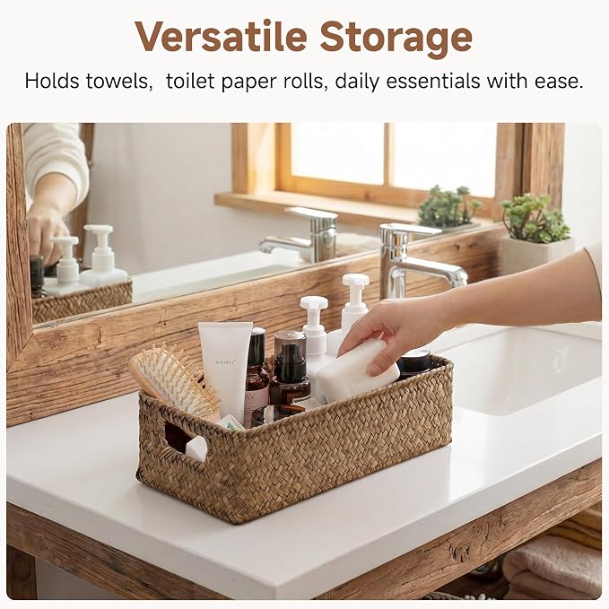 StorageWorks Wicker Toilet Paper Basket - Image 2
