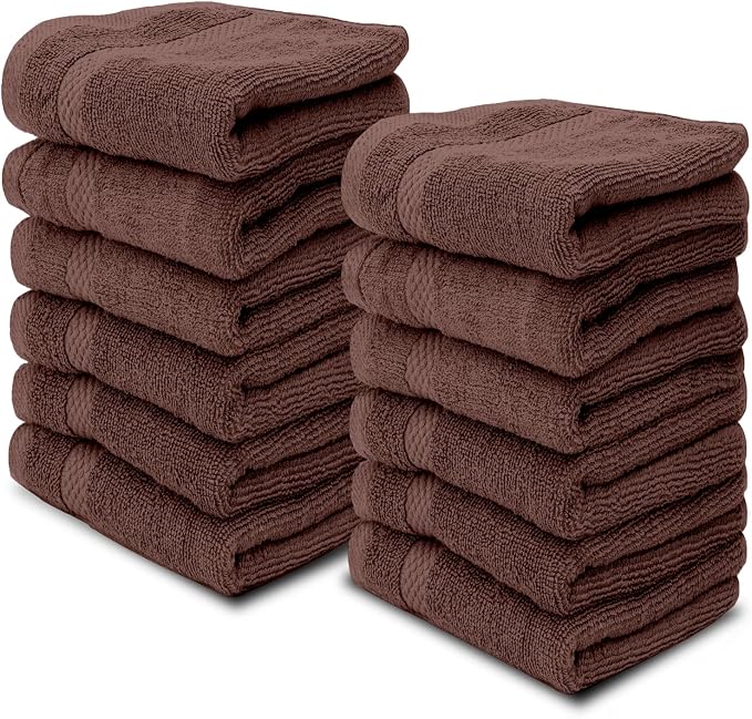 White Classic Luxury Cotton Washcloths 13x13 Inch by WhiteClassic