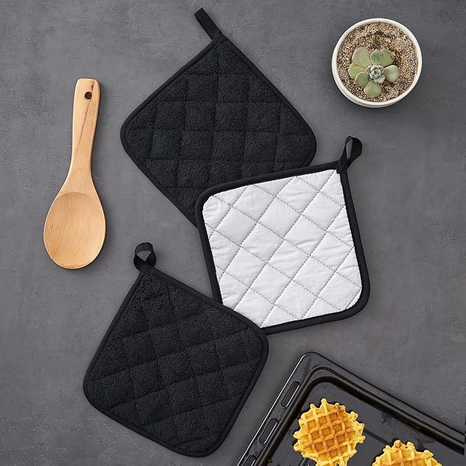 Kitchen Pot Holders Set Heat Resistant Pure Cotton Potholders Kit Trivets Large - Image 3