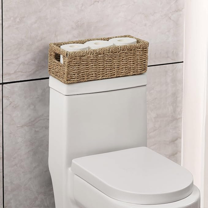 Vagusicc Wicker Storage Basket, Hand-Woven Seagrass Wicker Baskets - Image 3
