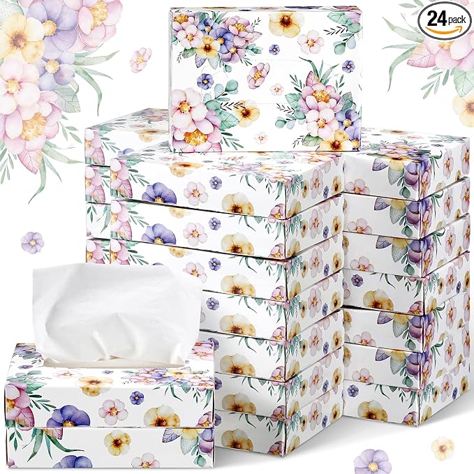 Yinder 24 Packs 960 Sheets Tissue Cube Car Facial Boxes Disposable Facial by Yinder