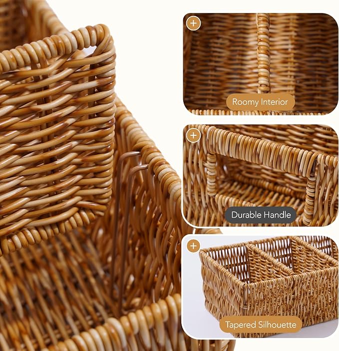 Nature-Inspired Rattan Pantry Organizer Baskets Set of 2 - Image 3