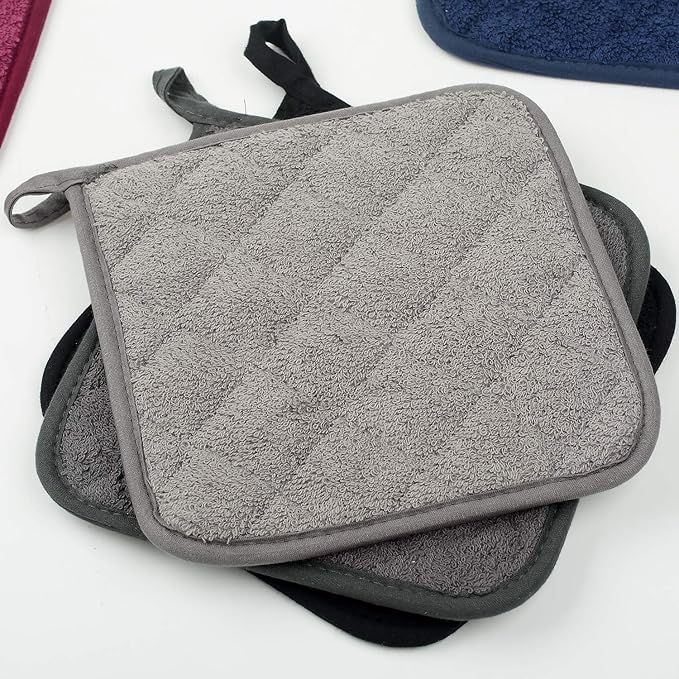 100% Cotton Kitchen Everyday Basic Terry Pot Holder Heat Resistant Coaster - Image 6