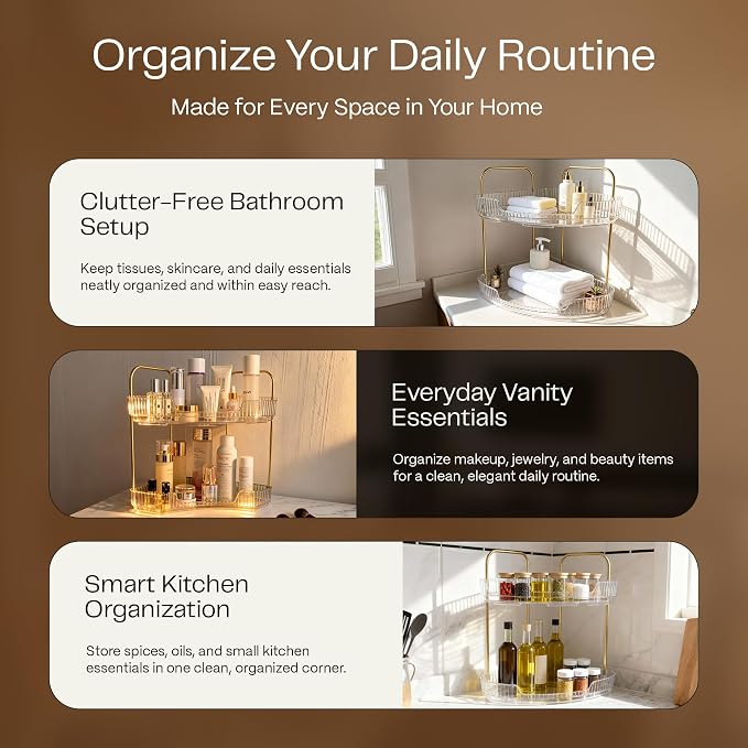 2-Tier Acrylic Corner Bathroom Organizer - Image 5