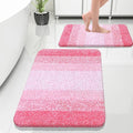 OLANLY Bathroom Rug Set 2 Piece, Soft Absorbent Microfiber Bath Rug Set by OLANLY