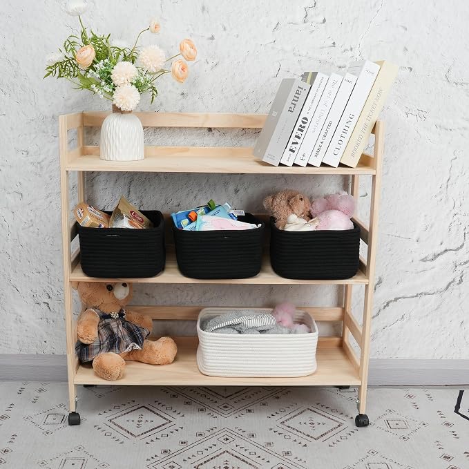 Small Woven Storage Baskets 12“X8”X5“ Decorative Rope Bins - Image 4