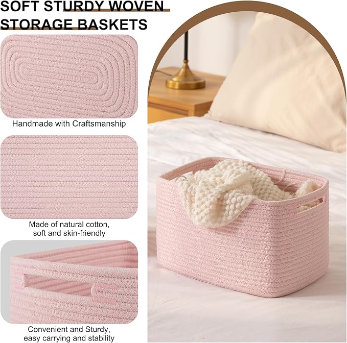 Storage Baskets for Organizing, Woven Decorative Baskets for Shelves - Image 3