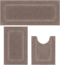 SHACOS Brown Bathroom Rugs Sets 3 Piece, Soft Fluffy Water Absorbent Bathroom by SHACOS