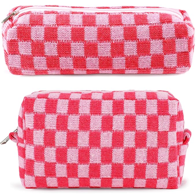 2Pcs Checkered Pencil Case Cute Pencil Pouch by ZLFSRQ