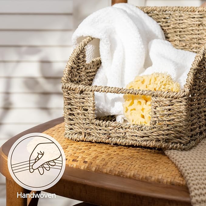 StorageWorks Seagrass Pantry Storage Baskets, Wicker Baskets - Image 4