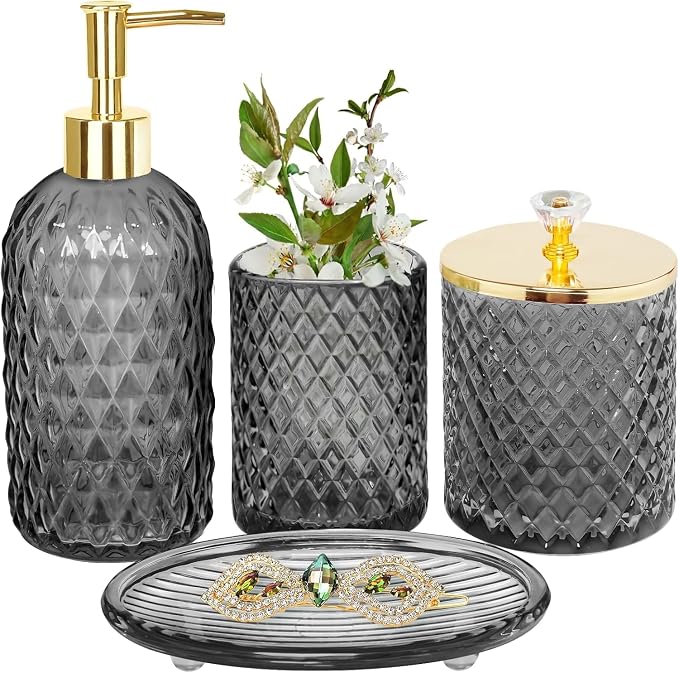 Jenseits Gray Bathroom Accessories Set by Jenseits