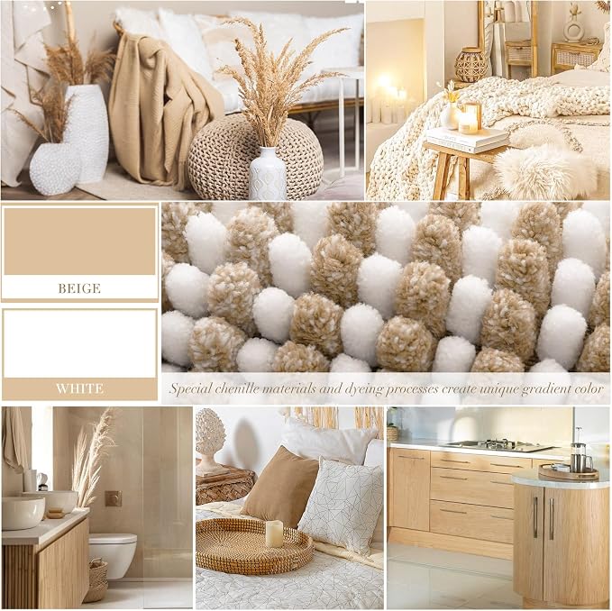 BSICPRO Bathroom Rugs and Mats Sets, 2 Piece Thick Absorbent Chenille Bath Mat - Image 2