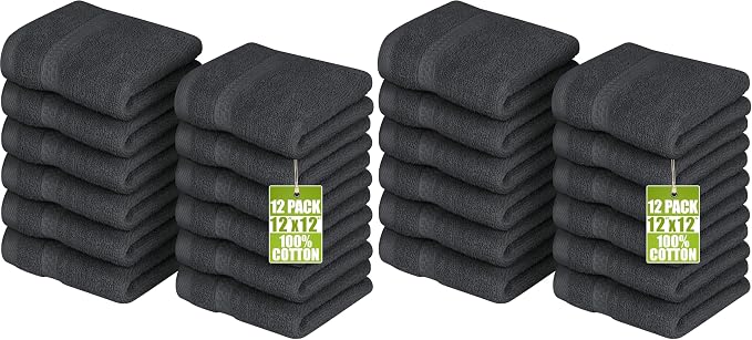 Utopia Towels 24 Pack Premium Wash Cloths Set, 12 by 12 Inches, 100% Cotton by UTOPIATOWELS
