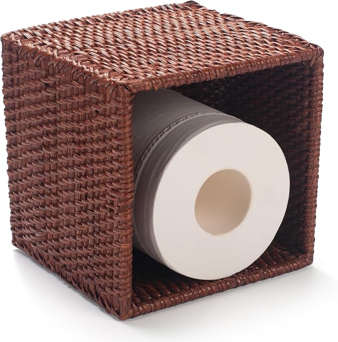Square Rattan Tissue Box Cover, Hand Woven Wicker Tissue Holder, 5.5 x 5.5 X - Image 7