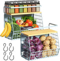 Magnetic Shelf for Fridge with Wood Lid, Fruit Potato and Onion Storage Bins by Ofiray-home