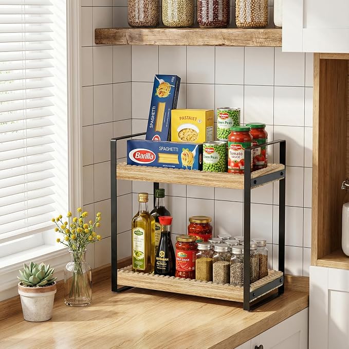 2 Tier Bathroom Organizers and Storage, Farmhouse Countertop Organizer - Image 5