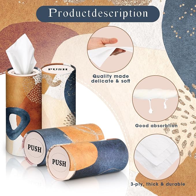 Outus 12 Pcs Boho Car Tissues Cylinder Holder - Image 2