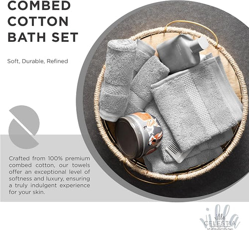 100% Cotton Bath Towel Set of 18-4 Bath Towels, 6 Hand Towels, 8 Wash Cloths - Image 2