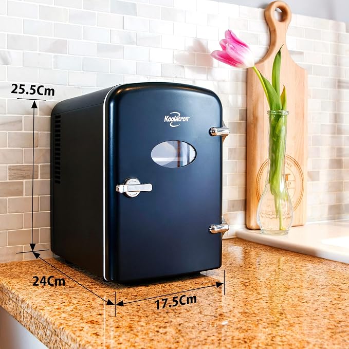 Koolatron Mini Fridge- Black Refrigerator 6 Can Portable Cooler - Image 7