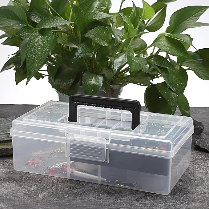 JUXYES 2 Pack Plastic Carry Storage Box - Image 4