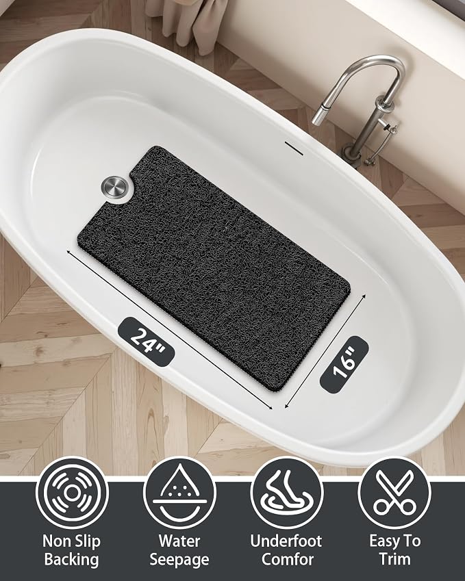 Non Slip Shower Mats for Inside Shower, 16x24 Inch, Anti-Slip Bathtub Mats for - Image 2