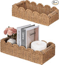 CubesLand Toilet Paper Storage Basket, Scalloped Edge Shelves Basket by CubesLand