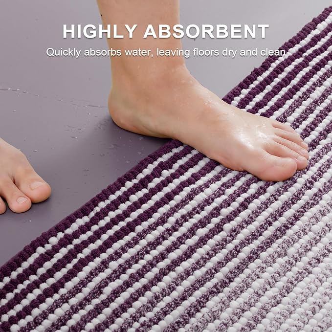 BSICPRO Bathroom Rugs and Mats Sets, 2 Piece Thick Absorbent Chenille Bath Mat - Image 5