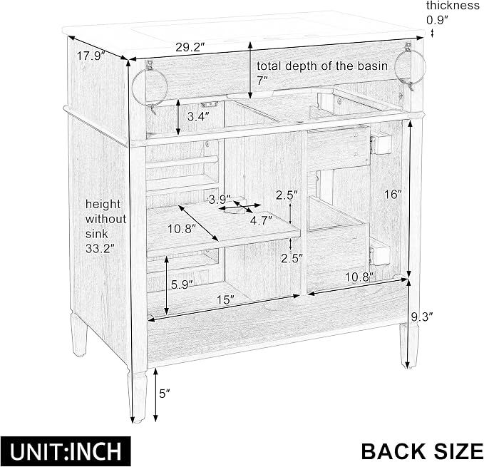 Harper & Bright Designs 30" Bathroom Vanity - Image 4
