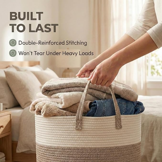 65L Extra Large Blanket Basket for Living Room - Image 6