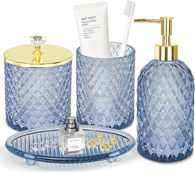 Jenseits Glass Bathroom Accessory Set 4 Piece by Jenseits