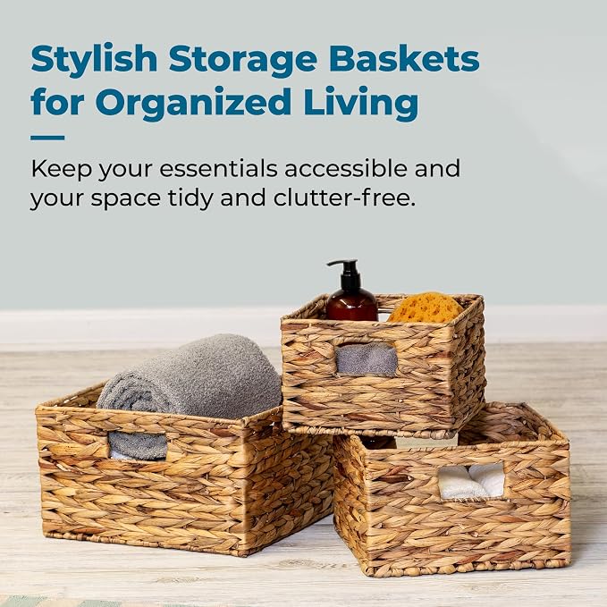 Honey-Can-Do Banana Leaf Storage Baskets –Water Hyacinth Woven Basket, - Image 5