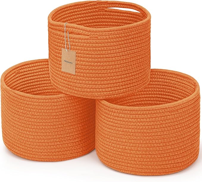 Small Rope Baskets for Storage, Baskets for Gifts Empty, Cute Round Woven Basket by MaxuniTechLife
