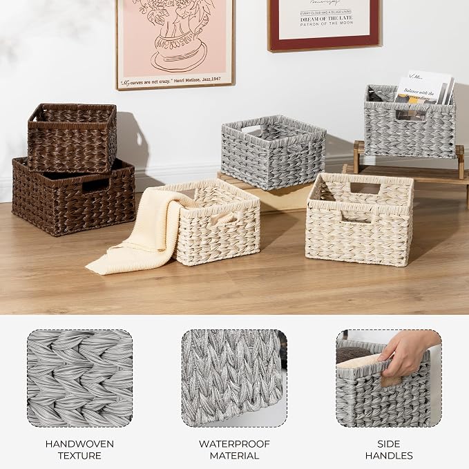 GRANNY SAYS Wicker Baskets for Organizing, Storage Basket for Shelves, Square - Image 4