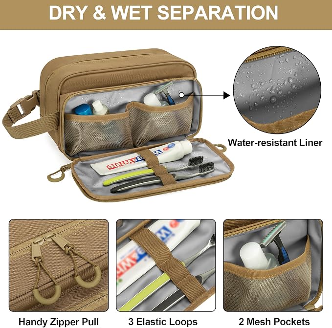 Tactical Toiletry Travel Bag for Men, Dopp Kit Shaving Organizer Case for - Image 2