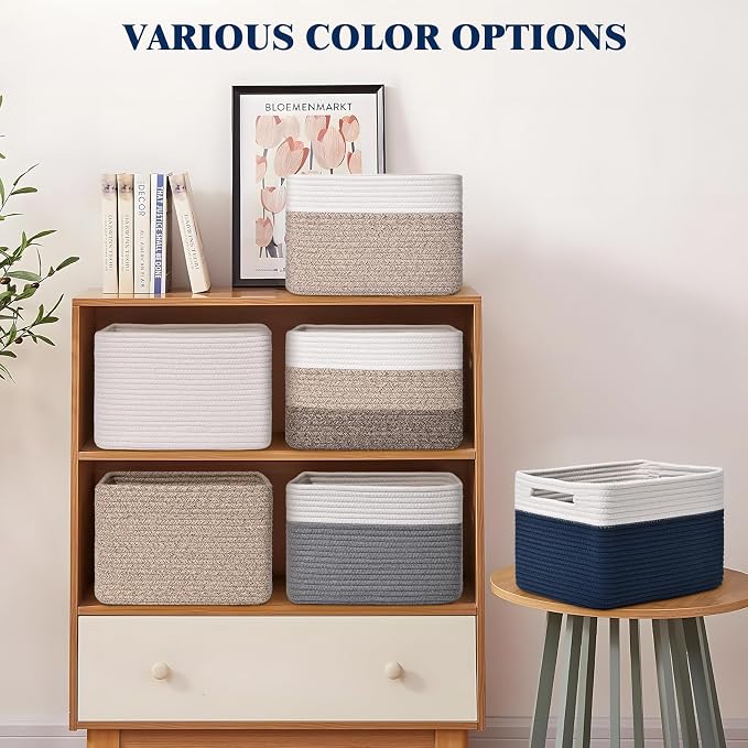 Storage Baskets for Organizing, 4 Pack Baskets for Shelves, Decorative Storage - Image 7