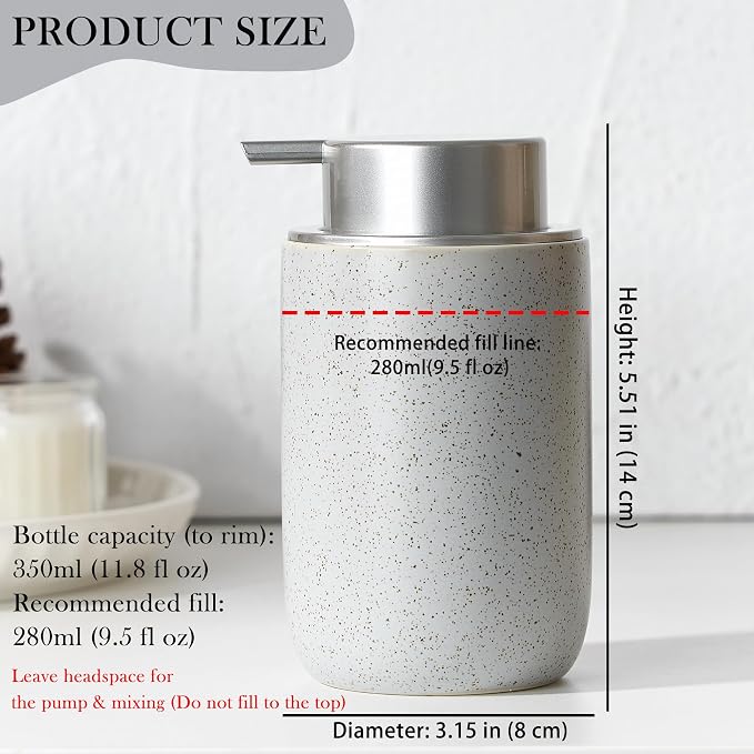 Gray Foaming Soap Dispenser, Ceramic Foam Dispenser - Image 5