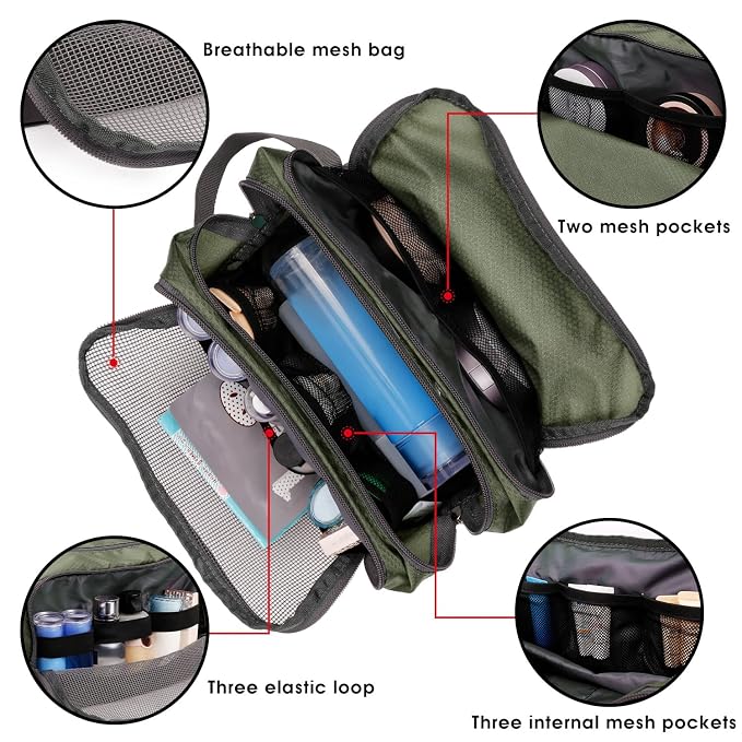 Toiletry Bag for Men Hanging Dopp Kit Water Resistant Shaving Bag Small - Image 3