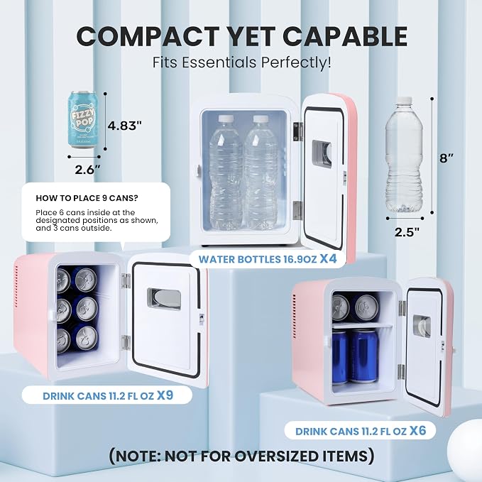 HealSmart Mini Fridge Portable 6 Liter/9 Can - Image 2