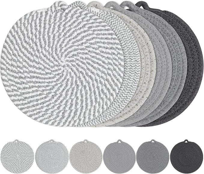 8" Trivets for Hot Dishes, 6 Pack Hot Pads for Kitchen Counter & Dining Table by PUPILLEMONJEWELRY