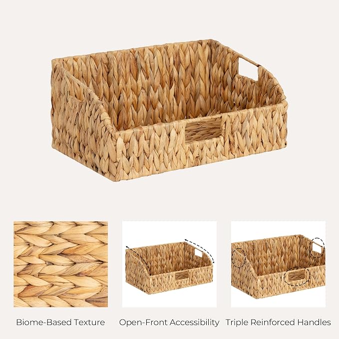 StorageWorks Pantry Baskets for Organizing, Water Hyacinth Baskets for shelves - Image 7