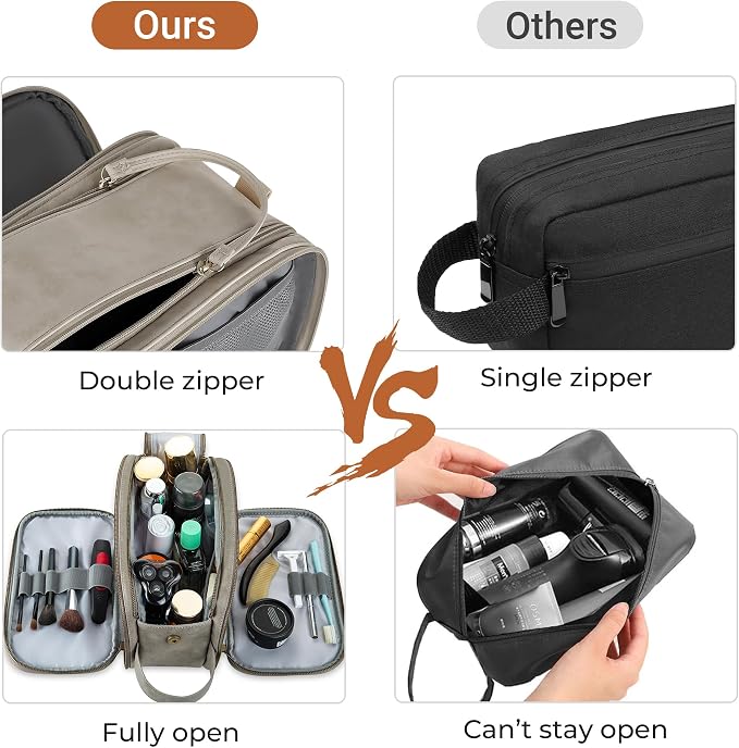 Elviros Toiletry Bag for Men, Large Travel Shaving Dopp Kit Water-resistant - Image 4