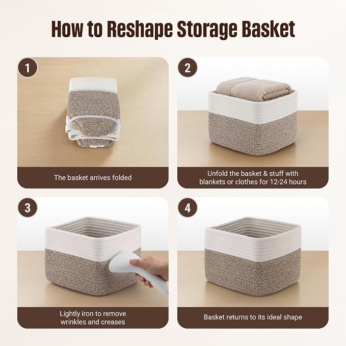 5-Pack Storage Cubes Woven Rope Baskets - Image 7