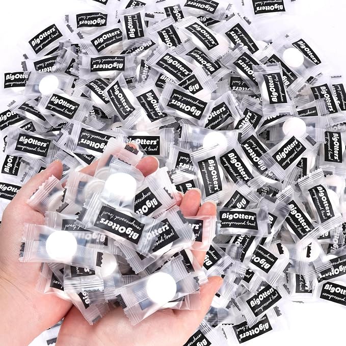 BigOtters 500PCS Compressed Towels, Bulk Disposable Towels by Bigotters