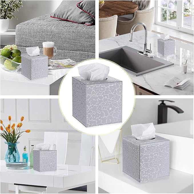 Sumnacon Square Leather Tissue Box Cover - Image 6