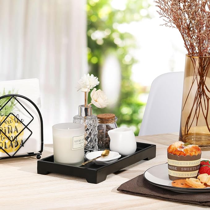 Luxspire Vanity Tray, Toilet Tank Tray, Resin Kitchen Tray Decorative Jewelry - Image 4