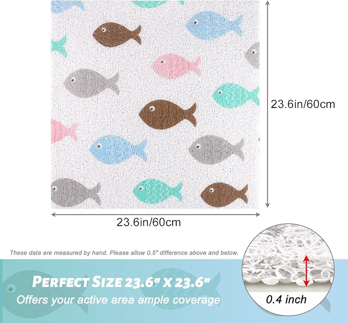 Shower Mat Non-Slip, 24x 24 Inch Square, Soft Comfort Bath Mats - Image 8