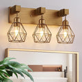 Gold Bathroom Vanity Light Fixtures, 3-Light Gold Bathroom Light Fixtures Over by MAESTA