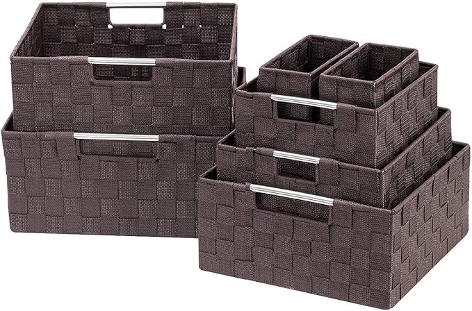Sorbus Storage Baskets for Organizing, Mesh Hand-Woven Design, Linen Closet by Sorbus